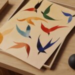 Mid Century Birds in Flight Print