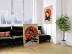 Mid Century Frog and Koi Fish Print Set