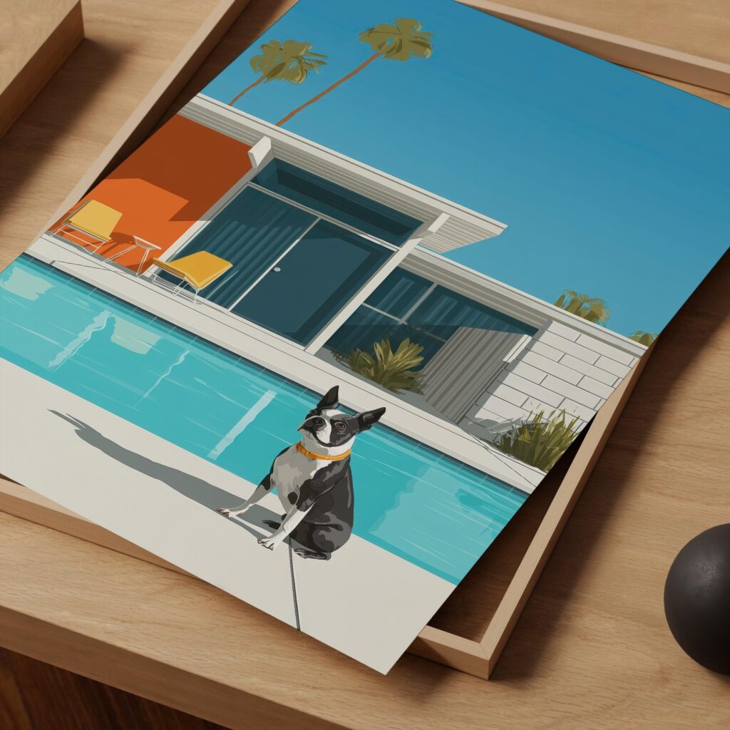 Mid Century Pool House Poster