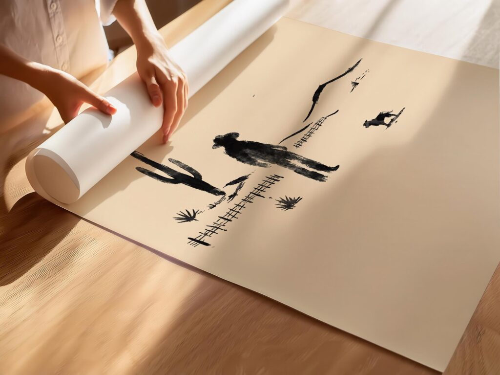 Minimal Western Desert Cowboy Print