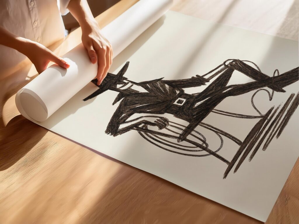 Minimalist Cowboy Sketch Art Print