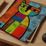 Modern Abstract Cat Art Print