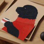 Newfoundland Dog Coffee Art Print