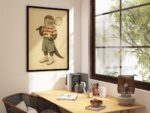 Otter Playing Badminton Print