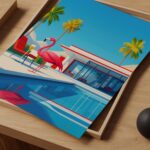 Palm Springs Flamingo Art Print