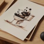 Panda Bathroom Art Print