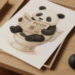Panda Toilet Humor Art Print