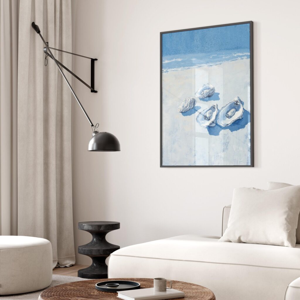Pastel Blue Oyster Shell Art Print