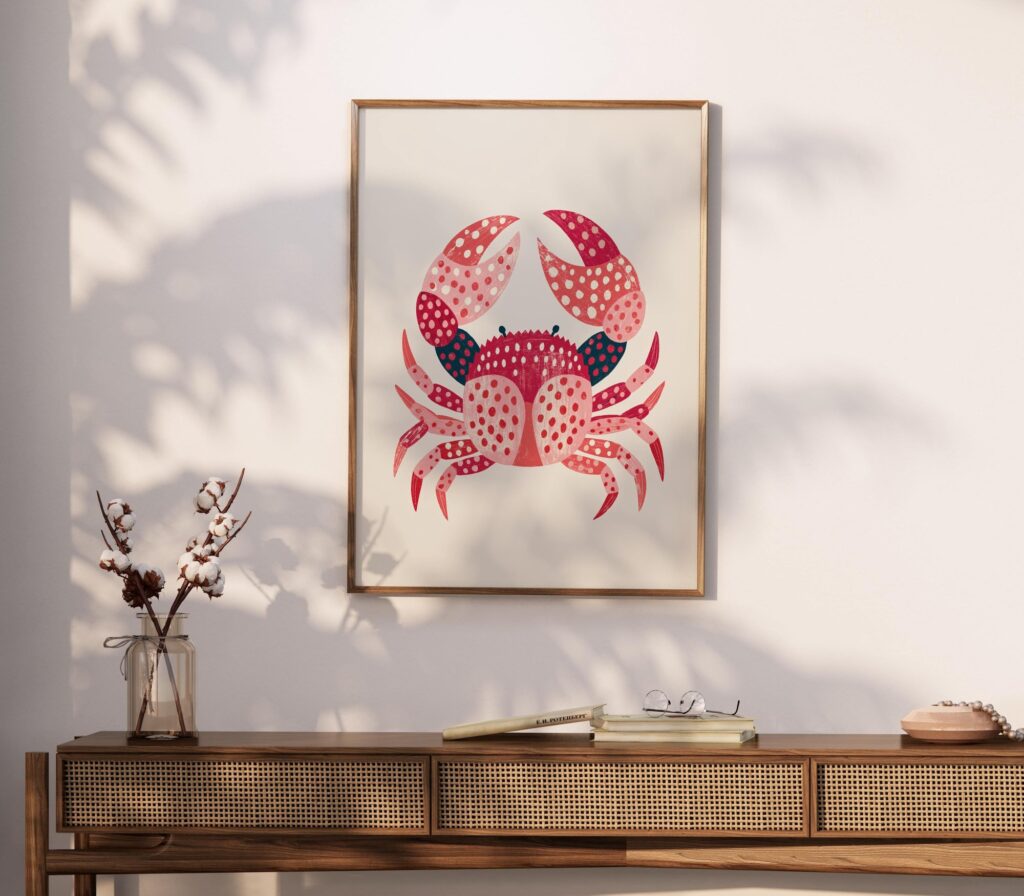 Pink Crab Print