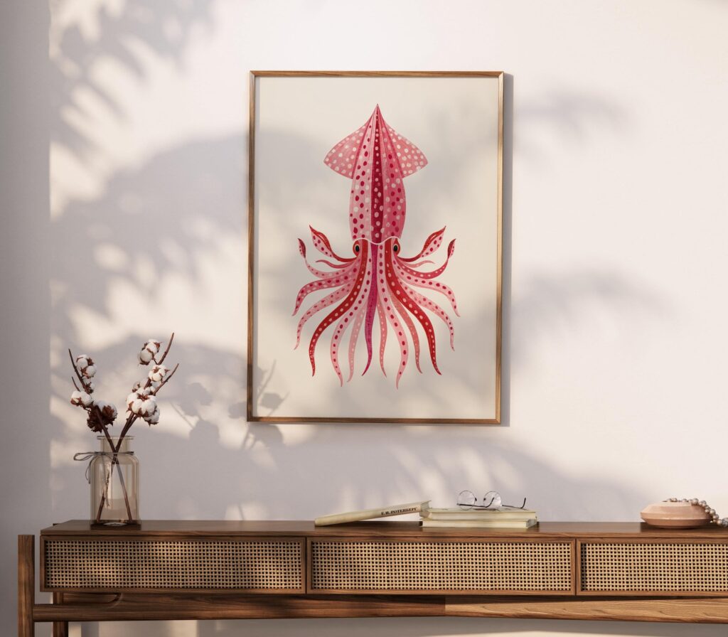 Pink Squid Print