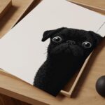 Pointillism Pug Wall Art