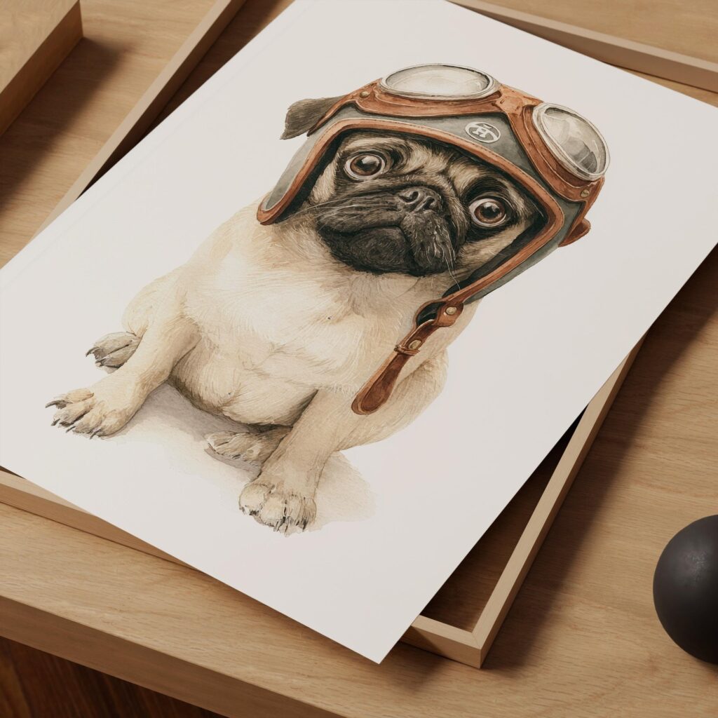 Pug Aviator Poster