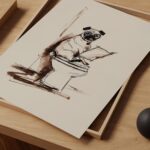 Pug Bathroom Art Print