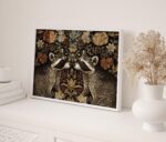 Raccoon Morris Botanical Wall Art Print