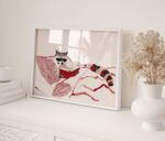 Raccoon Reading Book Illustration Art Print