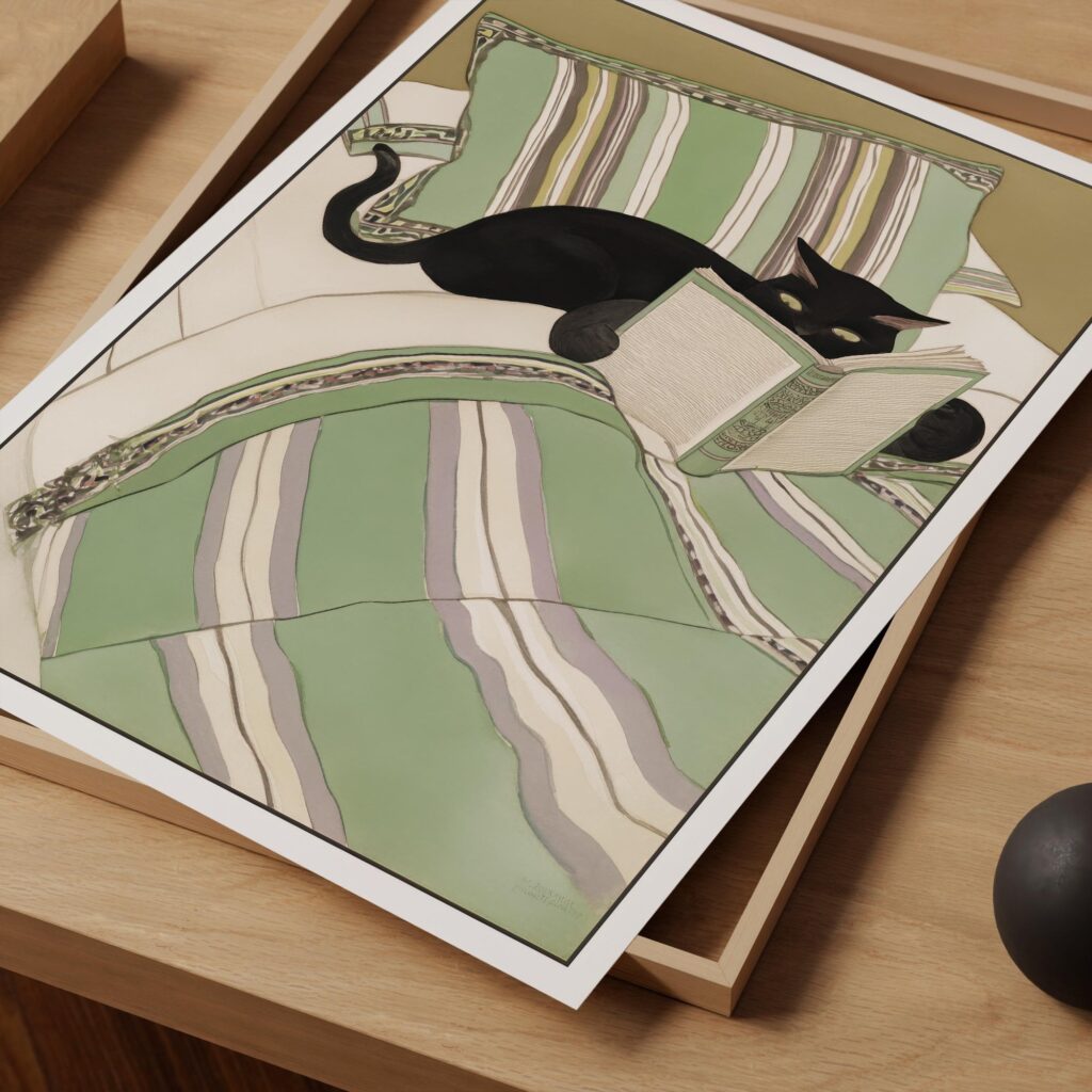 Reading Cat Print