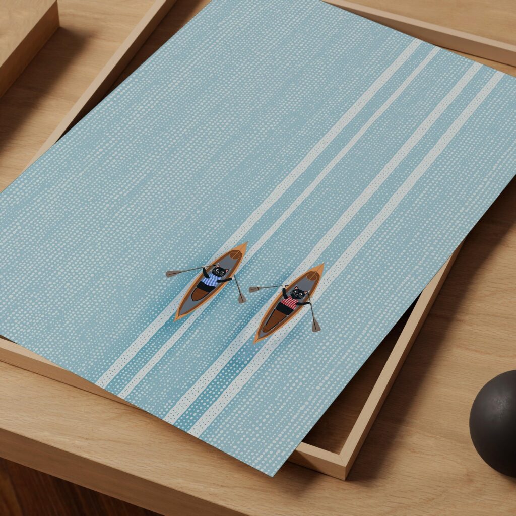 Rowing Cats Art Print
