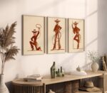 Rust Cowgirl Set of 3 Prints