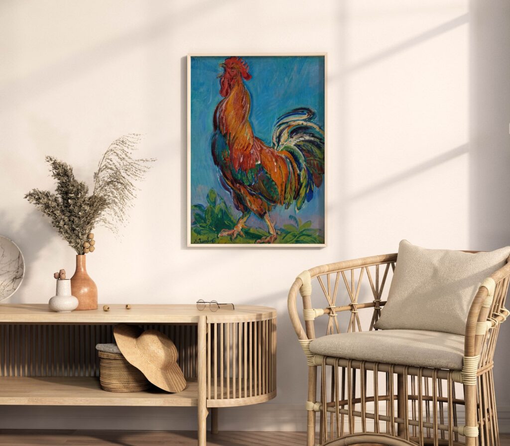 Rustic Rooster Art Print