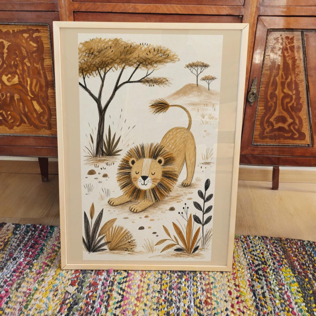 Safari Lion Nursery Print
