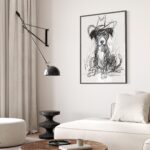 Scribble Cowboy Dog Print