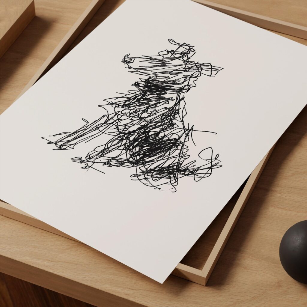 Scribble Dog Minimal Line Print