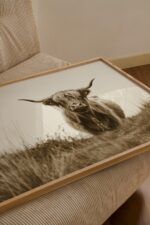 Sepia Highland Cow Print