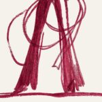 Set of 2 Red Burgundy Cowgirl Sketches Print