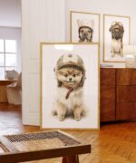 Set Of 3 Dog Aviator Art Prints