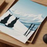Ski Dogs Winter Art Print