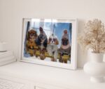 Ski Lift Dogs Art Print