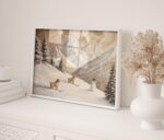 Skiing Dogs Winter Art Print