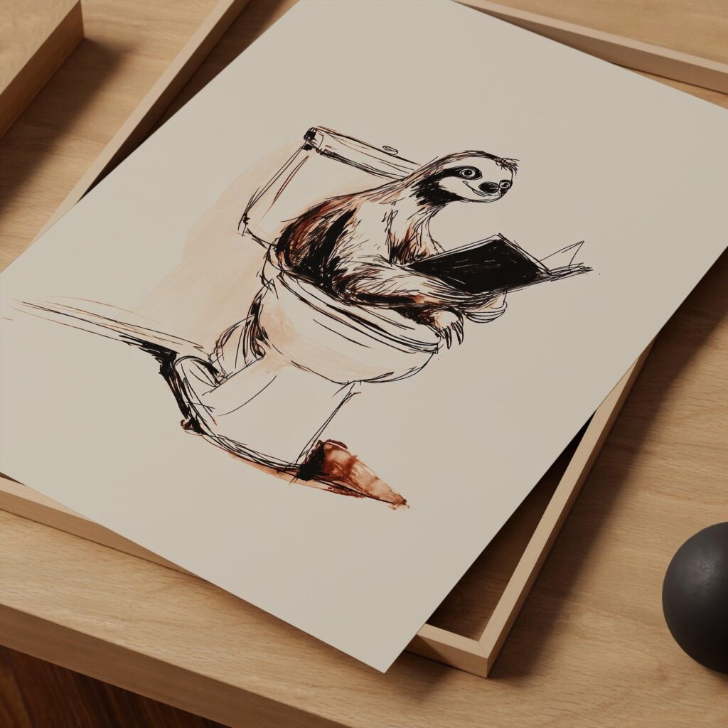 Sloth Bathroom Art Print