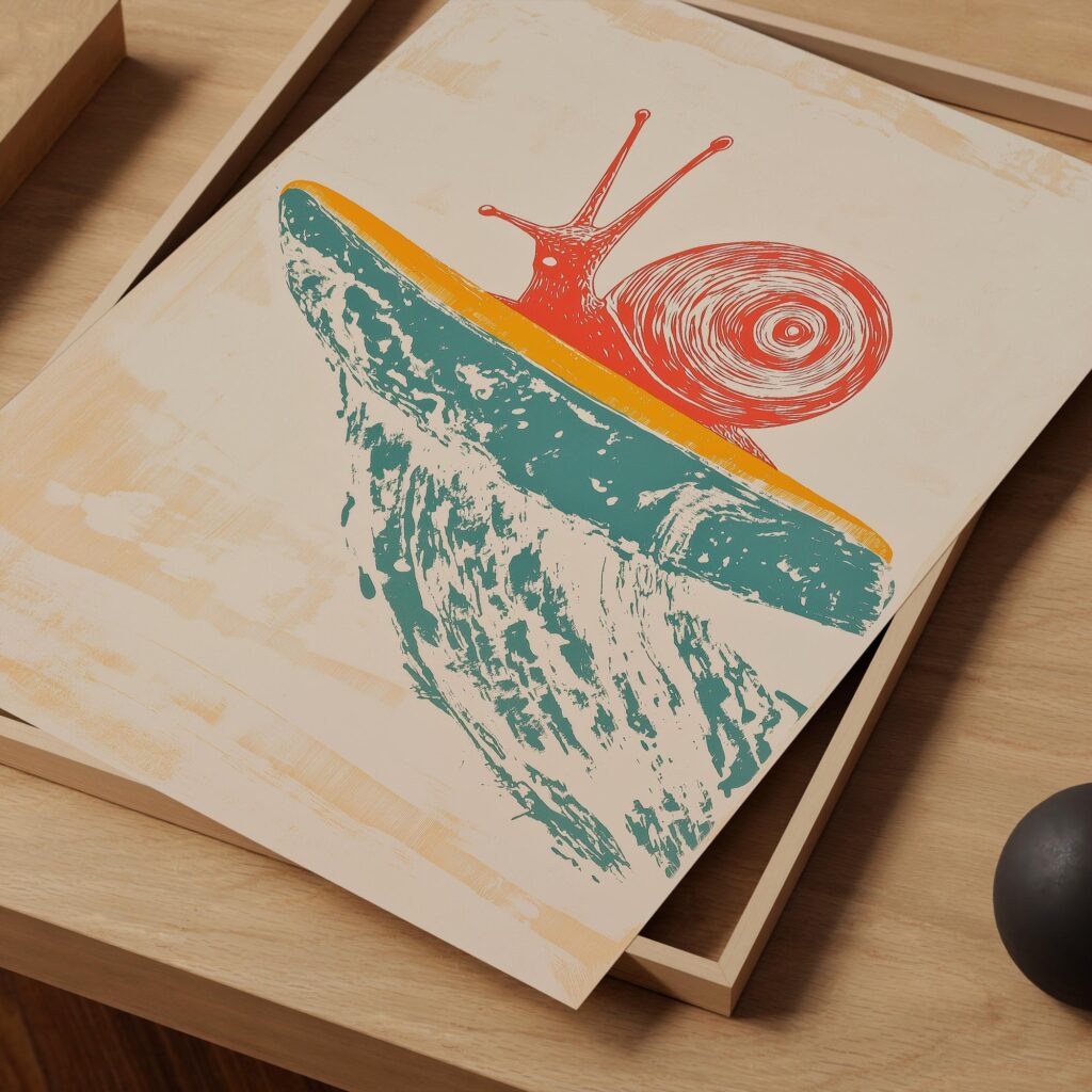 Snail Surf Print