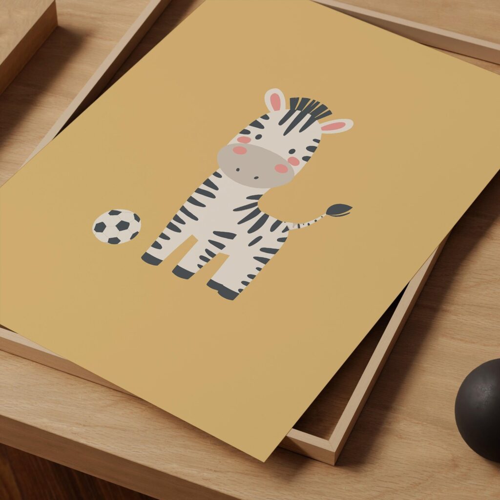 Soccer Zebra Nursery Print