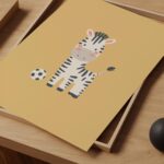 Soccer Zebra Nursery Print