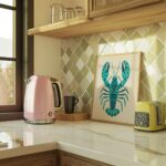 Teal Lobster Folk Art Print