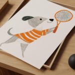Tennis Dog Nursery Print