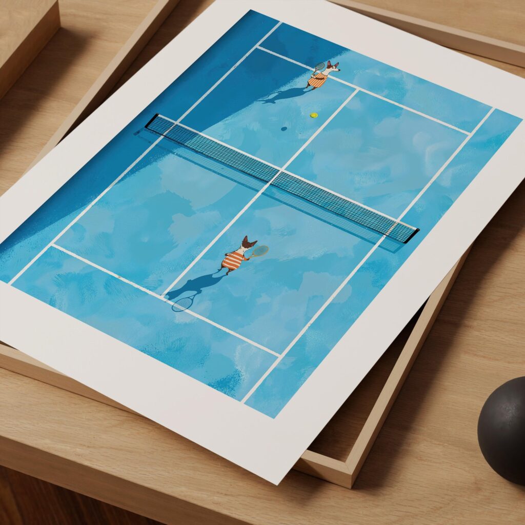 Tennis Dogs Print