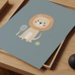 Tennis Lion Nursery Print