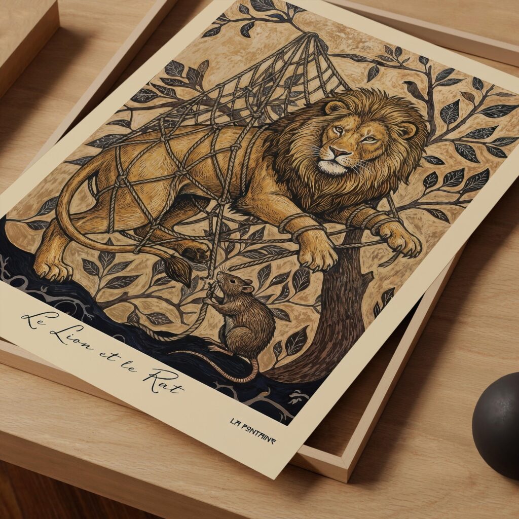 The Lion and The Rat Art Print