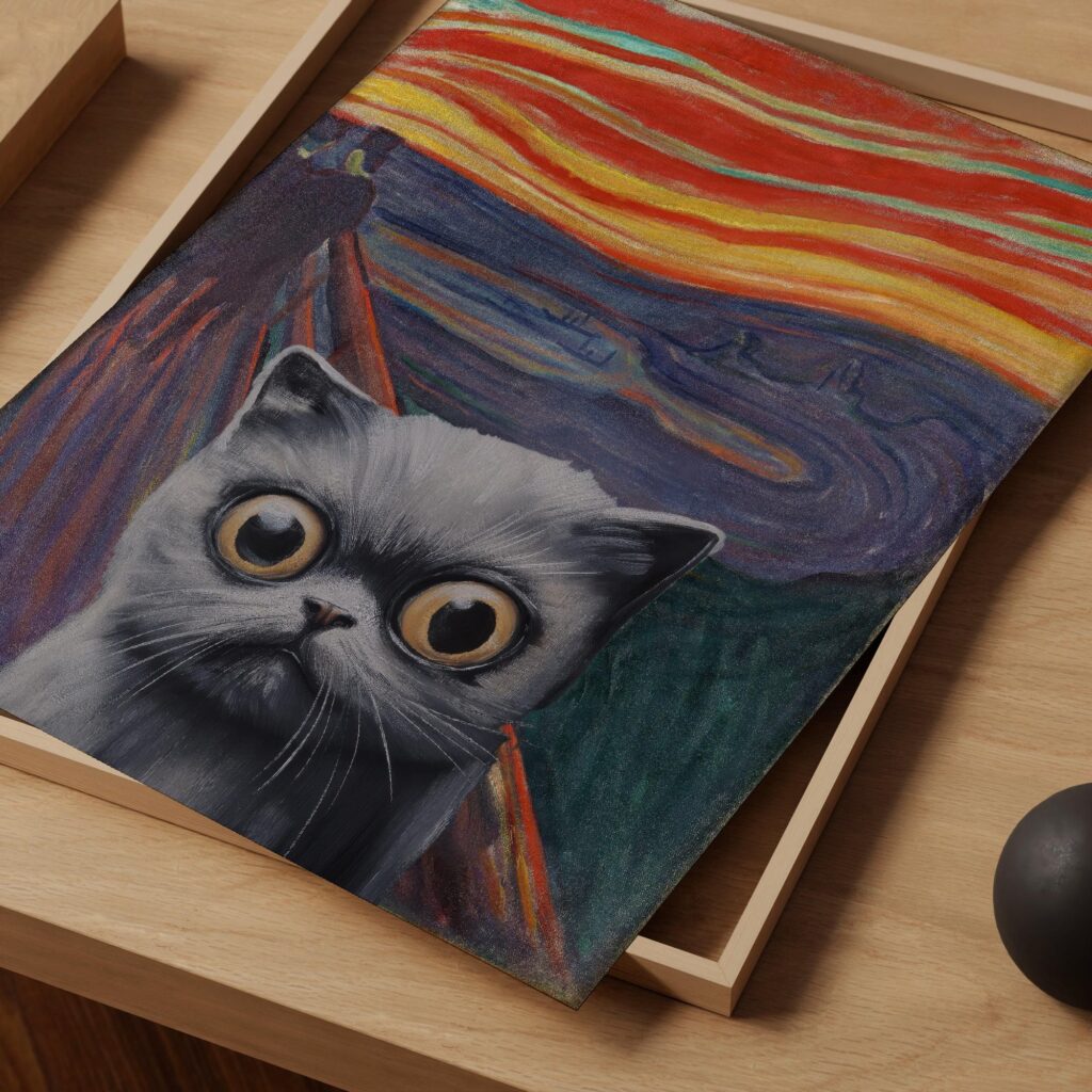 The Scream Cat Munch Art Print