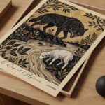 The Wolf And the Lamb La Fontaine Fable Art