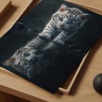 Tiger Reflection Cat Poster