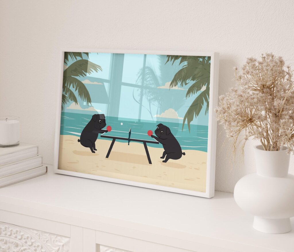 Tropical Pug Print