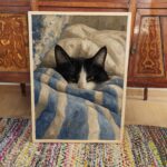 Tuxedo Sleeping Cat Print