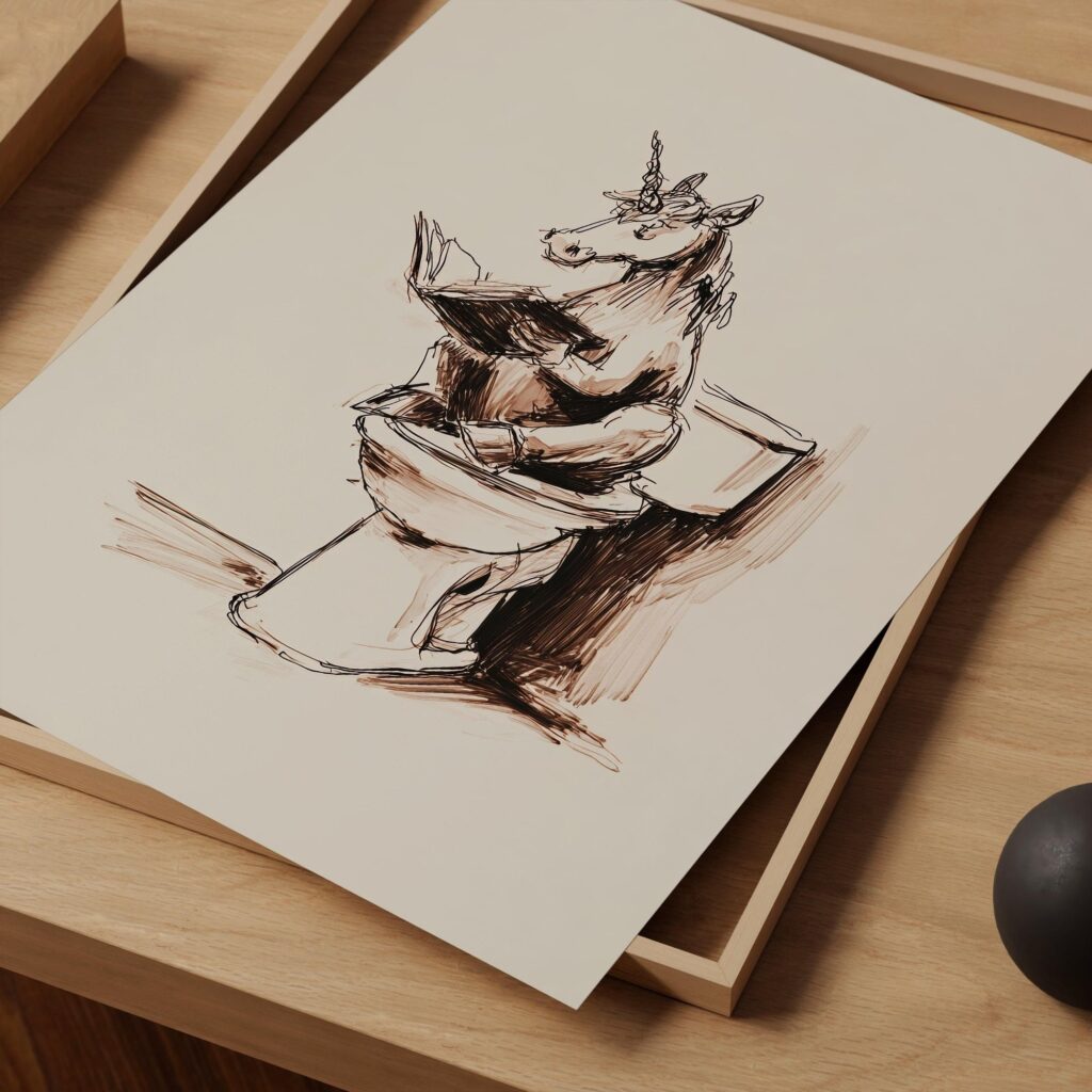 Unicorn Bathroom Art Print