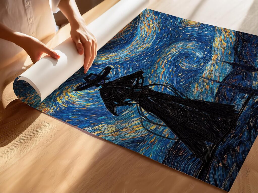 Van Gogh Starry Night Cowgirl Print