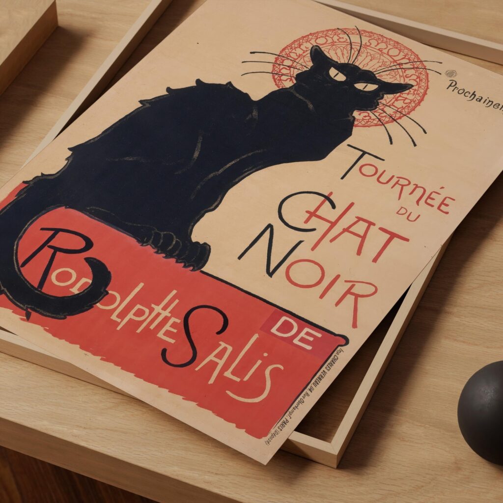 Vintage Art Deco Black Cat Poster