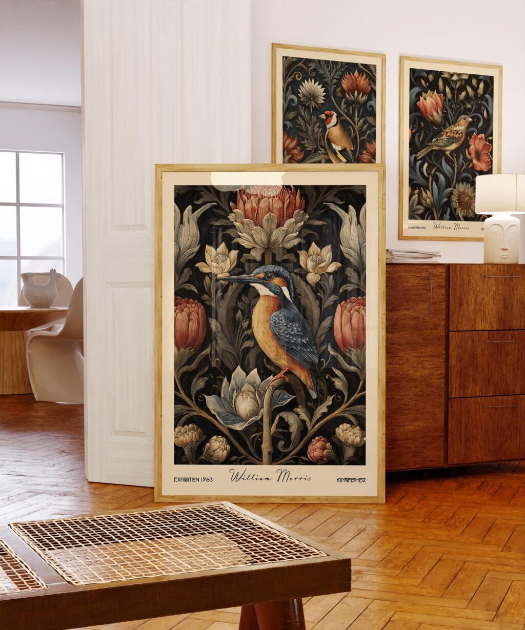 Vintage Bird Botanical Prints Set